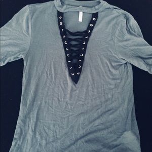 Lace up T-shirt!!! SIZE SMALL
